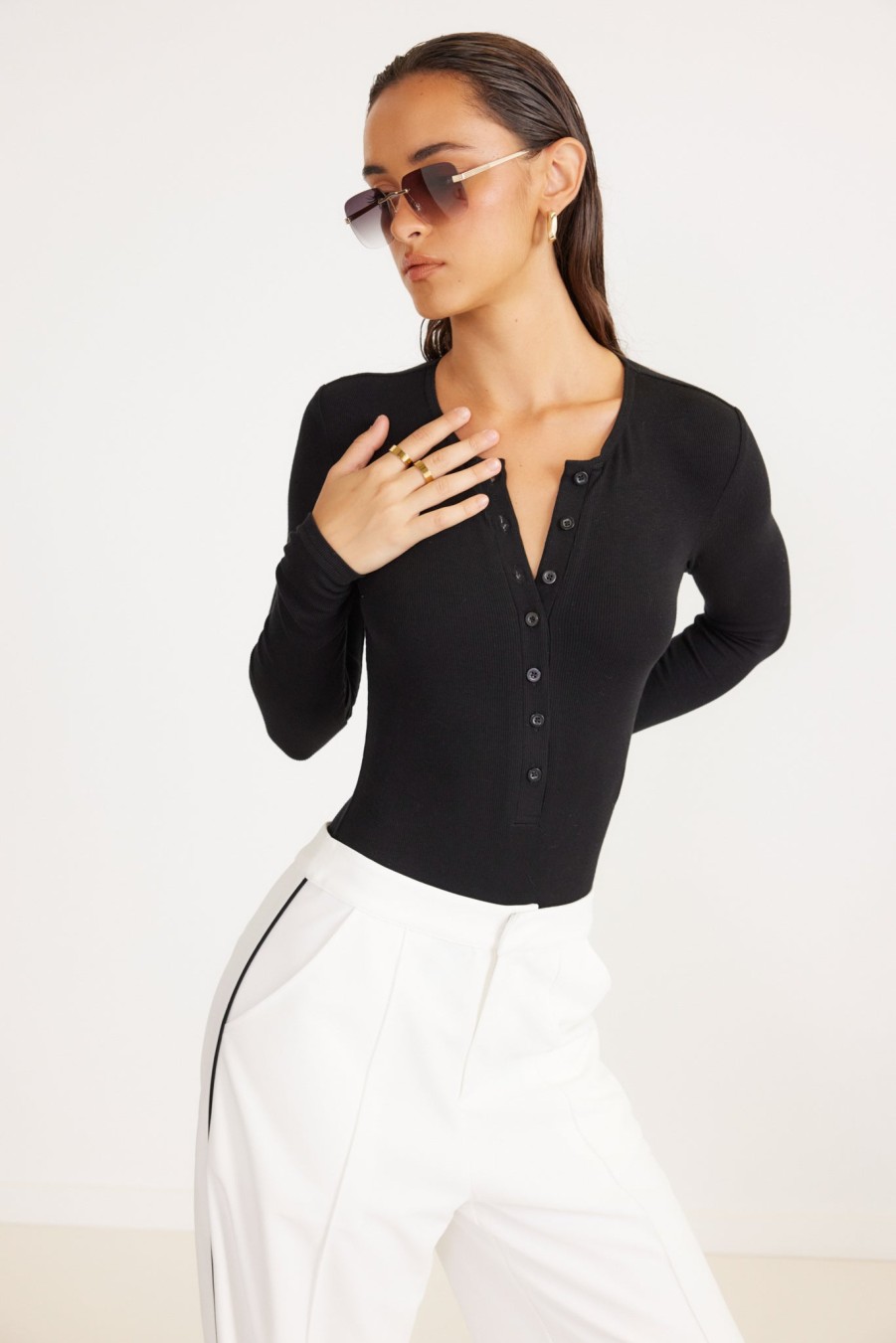 SNDYS Henley Bodysuit Online