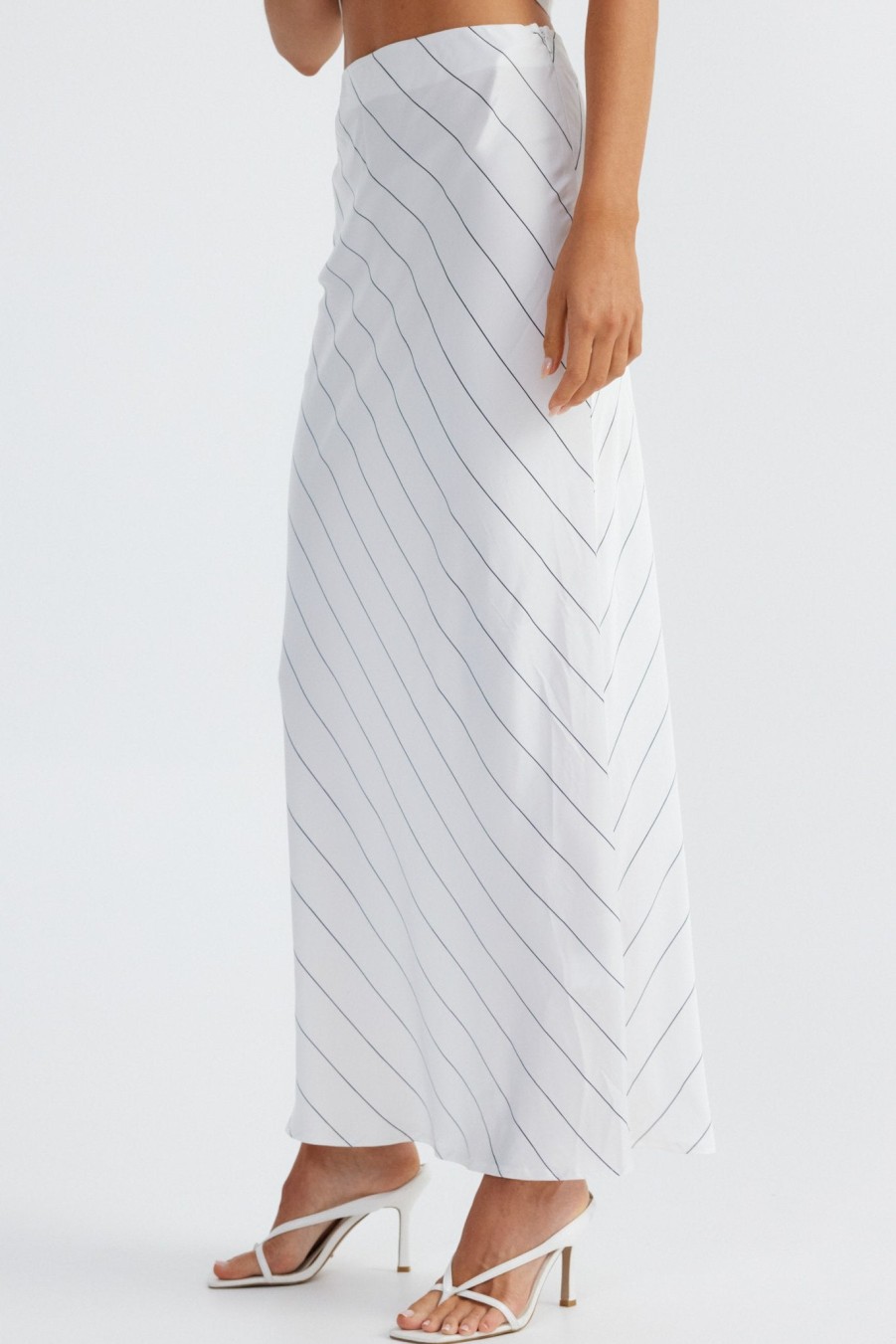 SNDYS Heidi Stripe Slip Skirt Clearance